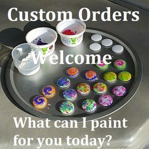 Custom Handpainted Tie Dye Effect Wood Dangle Earrings